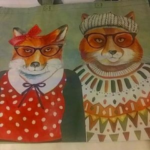 Reusable Fox And Cat Polypropylene Bag